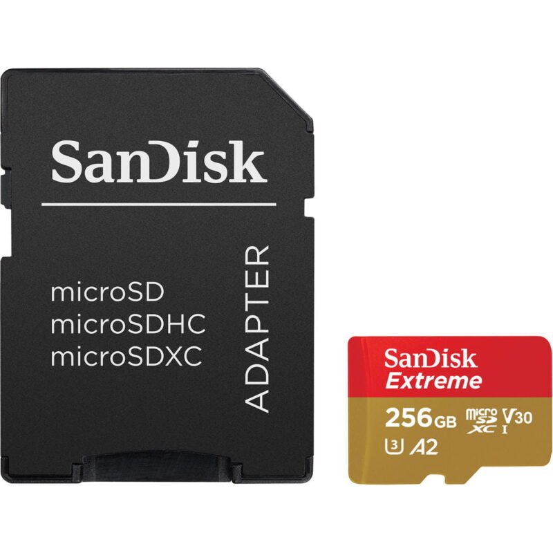 SanDisk 256GB Extreme UHS I microSDXC Memory Card with SD Adapter